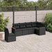 Set mobilier de grădină cu perne, 6 piese, negru, poliratan - WALTI WALTI