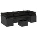 Set mobilier de grădină cu perne, 8 piese, negru, poliratan - WALTI WALTI