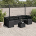 Set mobilier de grădină cu perne, 8 piese, negru, poliratan - WALTI WALTI