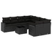 Set mobilier de grădină cu perne, 9 piese, negru, poliratan - WALTI WALTI