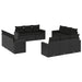 Set canapele de grădină, 12 piese, cu perne, negru, poliratan - WALTI WALTI