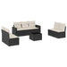 Set mobilier de grădină cu perne, 8 piese, negru, poliratan - WALTI WALTI