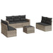 Set mobilier de grădină cu perne, 8 piese gri deschis poliratan - WALTI WALTI