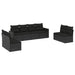Set mobilier de grădină cu perne, 8 piese, negru, poliratan - WALTI WALTI