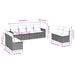 Set mobilier de grădină cu perne, 8 piese, negru, poliratan - WALTI WALTI
