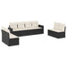 Set mobilier de grădină cu perne, 8 piese, negru, poliratan - WALTI WALTI
