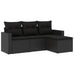 Set mobilier de grădină cu perne, 4 piese, negru, poliratan - WALTI WALTI