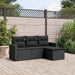 Set mobilier de grădină cu perne, 4 piese, negru, poliratan - WALTI WALTI