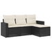 Set mobilier de grădină cu perne, 4 piese, negru, poliratan - WALTI WALTI