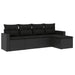 Set mobilier de grădină cu perne, 5 piese, negru, poliratan - WALTI WALTI