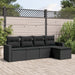 Set mobilier de grădină cu perne, 5 piese, negru, poliratan - WALTI WALTI