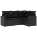 Set mobilier de grădină cu perne, 4 piese, negru, poliratan - WALTI WALTI
