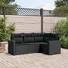 Set mobilier de grădină cu perne, 4 piese, negru, poliratan - WALTI WALTI