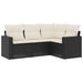 Set mobilier de grădină cu perne, 4 piese, negru, poliratan - WALTI WALTI
