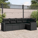 Set mobilier de grădină cu perne, 5 piese, negru, poliratan - WALTI WALTI