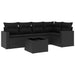 Set mobilier de grădină cu perne, 6 piese, negru, poliratan - WALTI WALTI