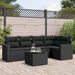 Set mobilier de grădină cu perne, 6 piese, negru, poliratan - WALTI WALTI