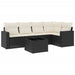 Set mobilier de grădină cu perne, 6 piese, negru, poliratan - WALTI WALTI