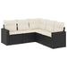 Set mobilier de grădină cu perne, 5 piese, negru, poliratan - WALTI WALTI