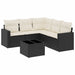 Set mobilier de grădină cu perne, 6 piese, negru, poliratan - WALTI WALTI