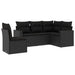 Set mobilier de grădină cu perne, 5 piese, negru, poliratan - WALTI WALTI