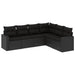 Set mobilier de grădină cu perne, 6 piese, negru, poliratan - WALTI WALTI