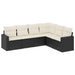 Set mobilier de grădină cu perne, 6 piese, negru, poliratan - WALTI WALTI