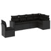 Set mobilier de grădină cu perne, 6 piese, negru, poliratan - WALTI WALTI