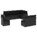 Set mobilier de grădină cu perne, 8 piese, negru, poliratan - WALTI WALTI