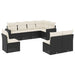 Set mobilier de grădină cu perne, 8 piese, negru, poliratan - WALTI WALTI
