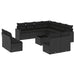 Set canapele de grădină, 12 piese, cu perne, negru, poliratan - WALTI WALTI