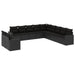 Set canapele de grădină cu perne, 11 piese, negru, poliratan - WALTI WALTI