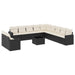 Set canapele de grădină, 12 piese, cu perne, negru, poliratan - WALTI WALTI