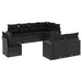 Set mobilier de grădină cu perne, 8 piese, negru, poliratan - WALTI WALTI
