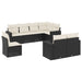 Set mobilier de grădină cu perne, 8 piese, negru, poliratan - WALTI WALTI