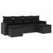 Set mobilier de grădină cu perne, 6 piese, negru, poliratan - WALTI WALTI