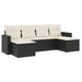 Set mobilier de grădină cu perne, 6 piese, negru, poliratan - WALTI WALTI