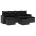 Set canapele de grădină cu perne, 7 piese, negru, poliratan - WALTI WALTI