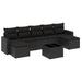 Set mobilier de grădină cu perne, 8 piese, negru, poliratan - WALTI WALTI