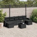 Set mobilier de grădină cu perne, 8 piese, negru, poliratan - WALTI WALTI