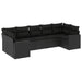 Set canapele de grădină cu perne, 7 piese, negru, poliratan - WALTI WALTI