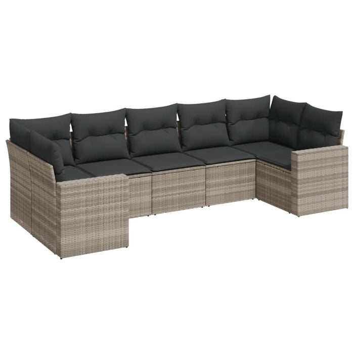 Set canapele de grădină cu perne, 7piese gri deschis poliratan - WALTI WALTI