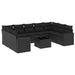 Set canapele de grădină cu perne, 10 piese, negru, poliratan - WALTI WALTI