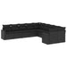 Set canapele de grădină cu perne, 10 piese, negru, poliratan - WALTI WALTI