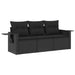 Set mobilier de grădină cu perne, 3 piese, negru, poliratan - WALTI WALTI