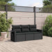 Set mobilier de grădină cu perne, 3 piese, negru, poliratan - WALTI WALTI