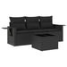 Set mobilier de grădină cu perne, 4 piese, negru, poliratan - WALTI WALTI