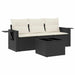 Set mobilier de grădină cu perne, 4 piese, negru, poliratan - WALTI WALTI