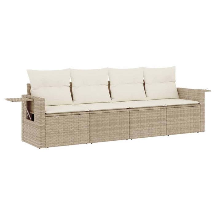 Set canapele de grădină, 4 piese, cu perne, bej, poliratan - WALTI WALTI