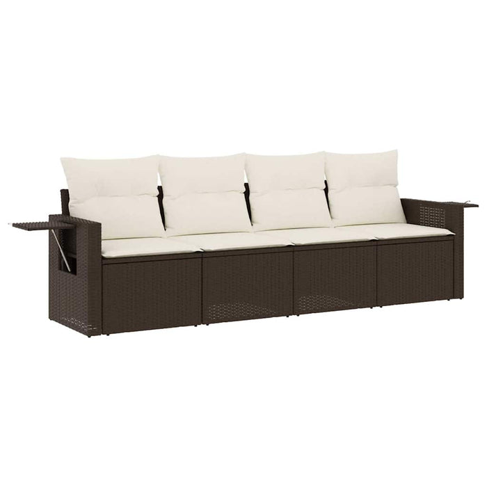 Set canapele de grădină, 4 piese, cu perne, maro poliratan maro - WALTI WALTI